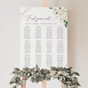 Poster Flores Brancas, Flores Creme, Boho, Carta de Assen