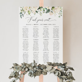 Poster Flores Brancas, Flores Creme, Boho, Mapa de Assent