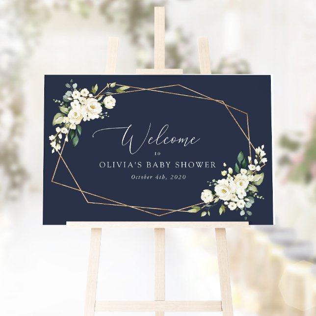 Poster Flores Brancas, Flores de Creme, Chá de fraldas Be (Criador carregado)