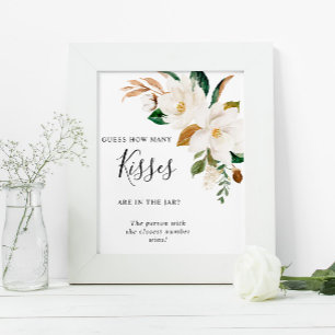 Poster Flores Brancas Quantos Beijos Sinal