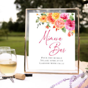 Poster Flores Brilhantes Citros Florais Bridal Mimosa Bar