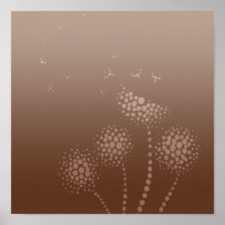 Poster flores brilhantes cor-de-rosa e castanho