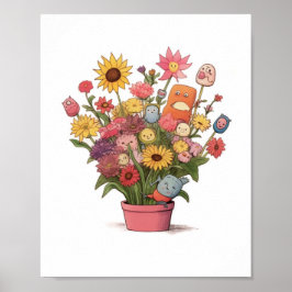 Poster Flores, buquê, vaso de flores