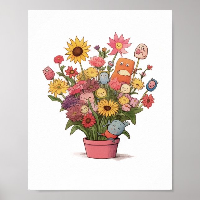 Poster Flores, buquê, vaso de flores (Frente)