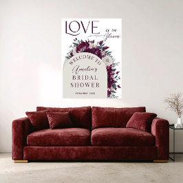 Poster Flores Burgundy Cream Love in Bloom Welcome