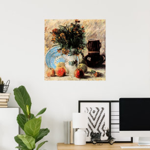 Poster Flores, Cafeteira e Frutas de Vincent van Gogh
