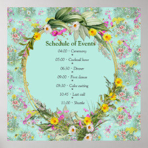 Poster Flores Clássicas Retro Meadow