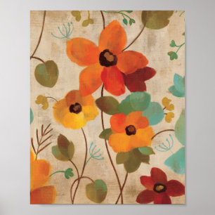 Poster Flores coloridas em um fundo fora branco