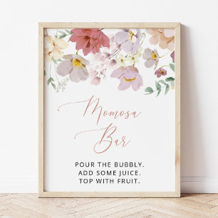Poster Flores Coloridas, Flores Silvestres, Boho, Sinal d