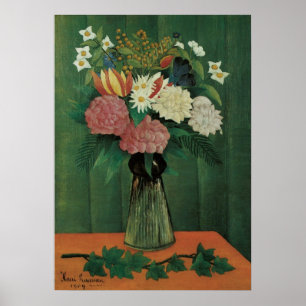 Poster Flores com a hera por Henri Rousseau, vintage