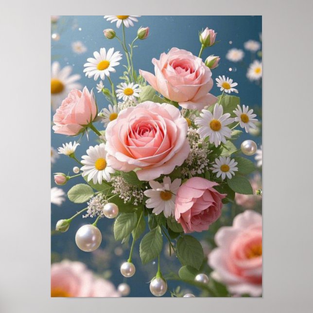 Poster Flores com eterna elegância extravagante (Frente)