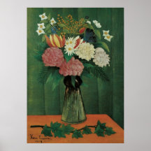 Flores com Ivy por Henri Rousseau, Vintage Floral