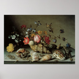 Poster Flores, conchas e insetos Balthasar van der Ast
