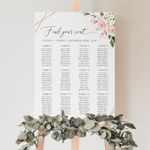 Poster Flores Cor-de-Rosa, Flores Brancas, Boho, Quadro d