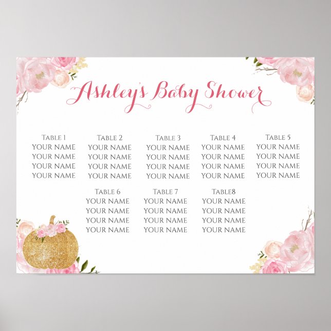 Poster flores cor-de-rosa Organograma (Frente)