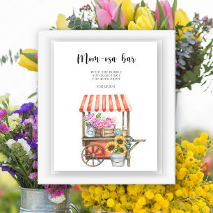 Poster flores cultivadas localmente baby shower - barra M