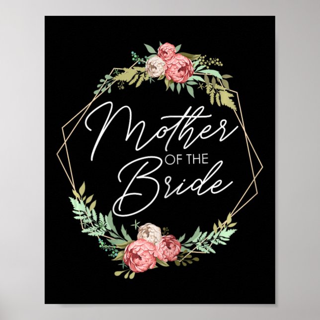 Poster Flores da Mãe da Noiva Noiva e Noivo Casamento (Frente)