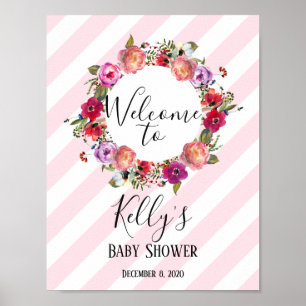 Poster flores da primavera, floral, sinal de boas-vindas