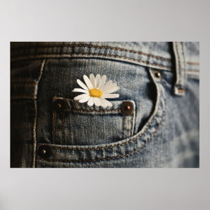 Poster Flores   Daisy in Jeans Pocket