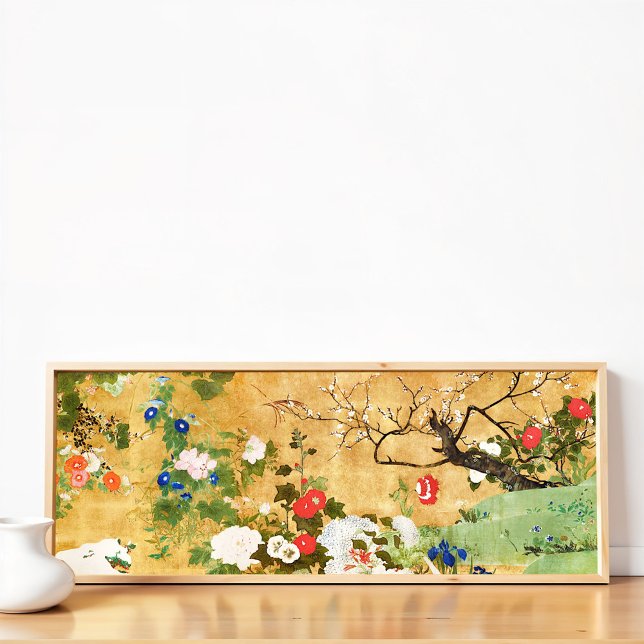 Poster Flores das quatro estações, Saito Ippo, Arte Asiát (Criador carregado)