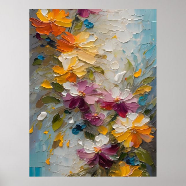 Poster Flores de abstrato (Frente)