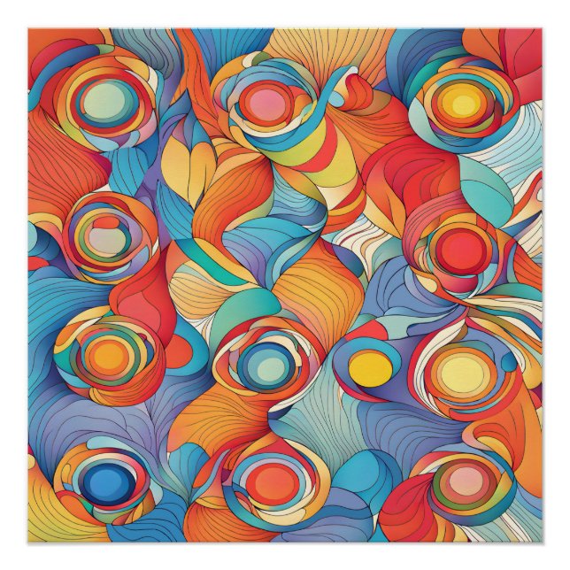 Pôster Flores de abstrato (Frente)