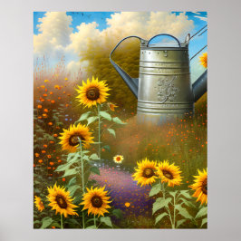 Poster Flores de água cor-de-rosa amarelo