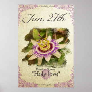 Poster Flores de aniversário no dia 27 de junho "Flor de 