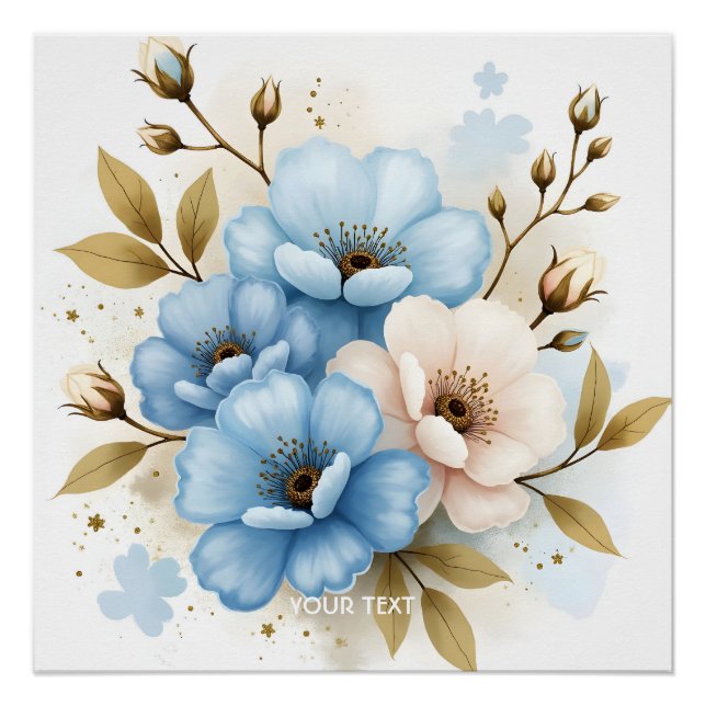 Pôster Flores de Aquarela de Pastel Fantasy (Frente)