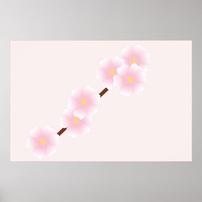 Poster Flores de árvore de pêssego (Frente)