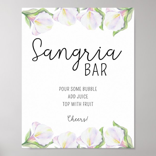 Poster Flores de cala - Cartaz do bar Sangria (Frente)