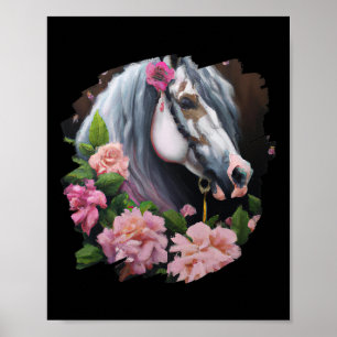 Poster Flores de Cavalo Pintura em Cuada Flor Horso-back