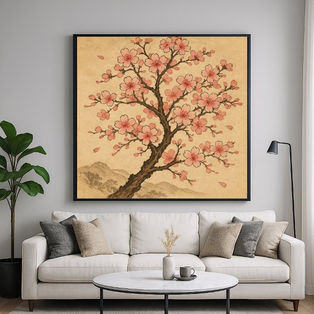 Poster Flores de Cerejeira - Estilo de Arte Tradicional J (Criador carregado)