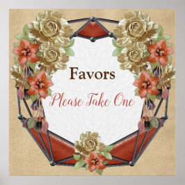 Poster Flores de Couro em Favor de Casamento de Camurça C