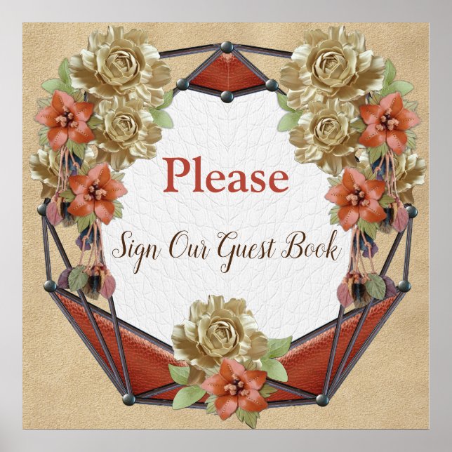 Poster Flores de Couro no Livro de Convidados de Cream Su (Frente)