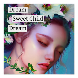 Pôster Flores de Fada bonito em Arte Fantasia de Cabelo