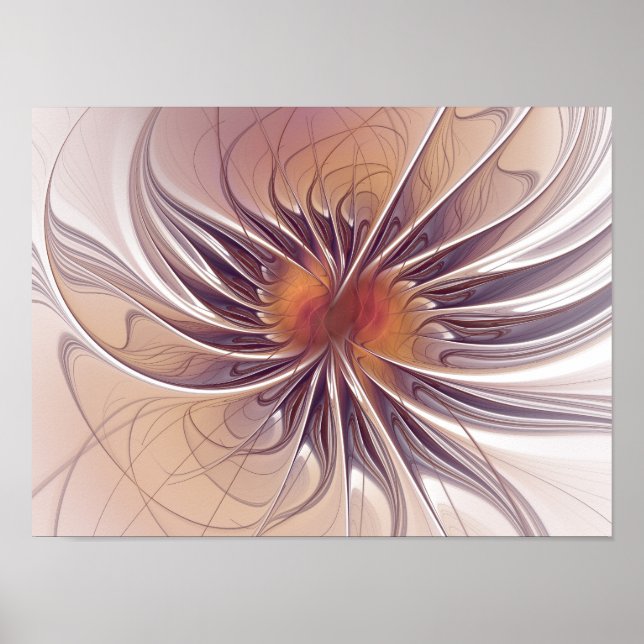 Poster Flores de fantasia fractal suaves e tenra (Frente)