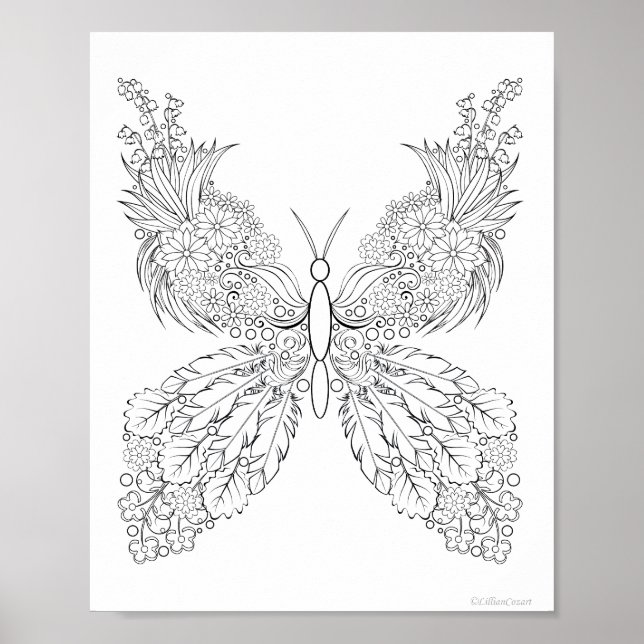 Poster Flores-de-flores #13 Fantasia Coloração (Frente)