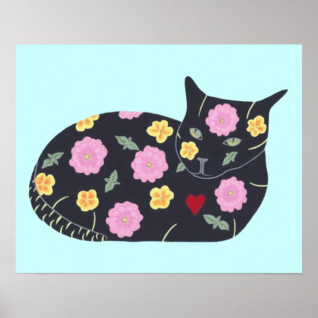 Pôster Flores de Gato Preto Plantas que Gatos Podem Comer (Frente)