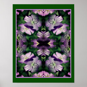 Poster Flores de gerânio roxas Abstrato multipladas