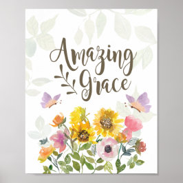 Poster Flores de Graça e Borboletas Cristãs