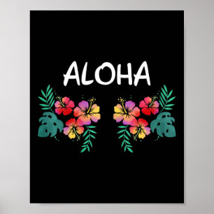 Poster Flores de Hibisco Femininas Peito Havaiano Aloha H