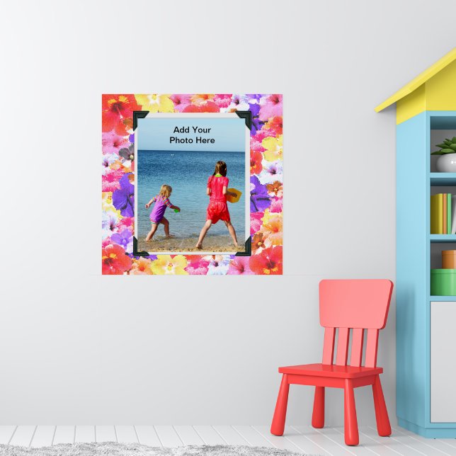 Poster Flores de Hibisco Mosaico Tricolor, (Berçário 1)