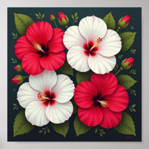 Poster Flores de Hibiscus