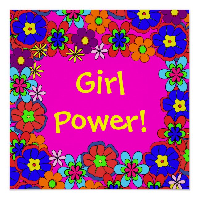 Pôster Flores de Hippy Retro (Frente)