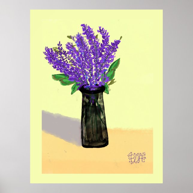 Poster Flores de Lavanda vibrantes, inspiradas na naturez (Frente)