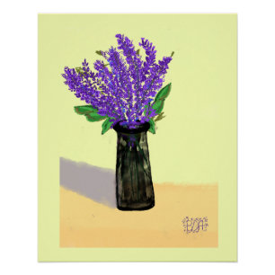 Pôster Flores de Lavanda vibrantes, inspiradas na naturez