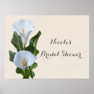 Poster Flores de Lírio Calla Elegante Floral Casamento No