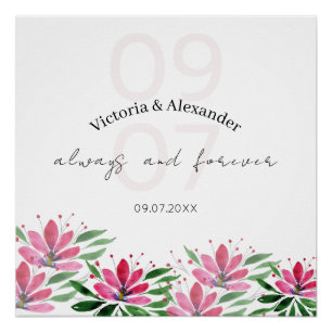 Pôster Flores de Lotus Rosa Elegantes