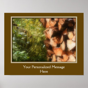 Pôster Flores de Madeira-Fogo Empilhada Personalizadas